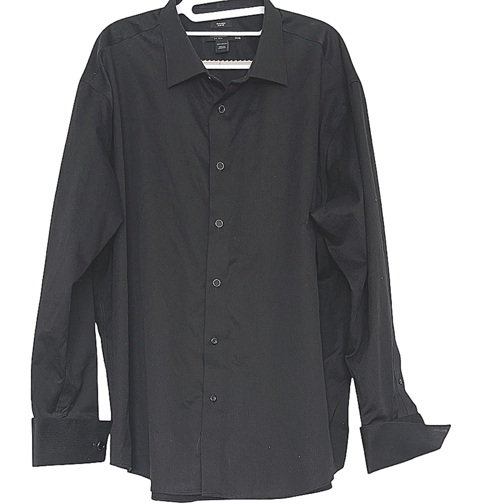 Pronto Uomo Black Tuxedo Shirt. Size 18 1/2  34/35